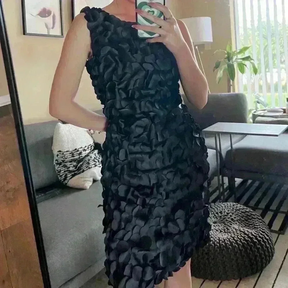 Petal Black Dress